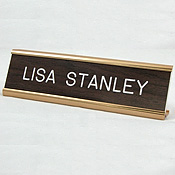 Standard Desk Sign, 2" x 8" with Metal Holder