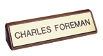 Wood Easel Desk Sign with Name Plate, 2" x 8"