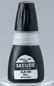 Xstamper black refill ink, 10 ml. bottle (1/3 oz.) for re-inking Secure Stampers.